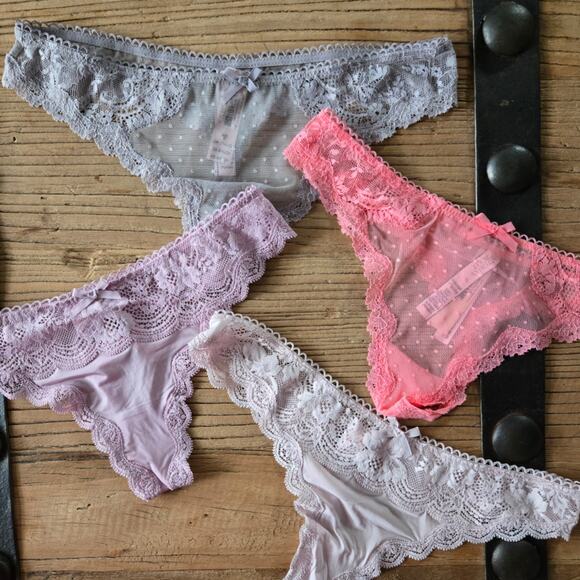 Victoria's Secret Dream Angels Lace Detail Thong Bundle sz Small New - Picture 3 of 5